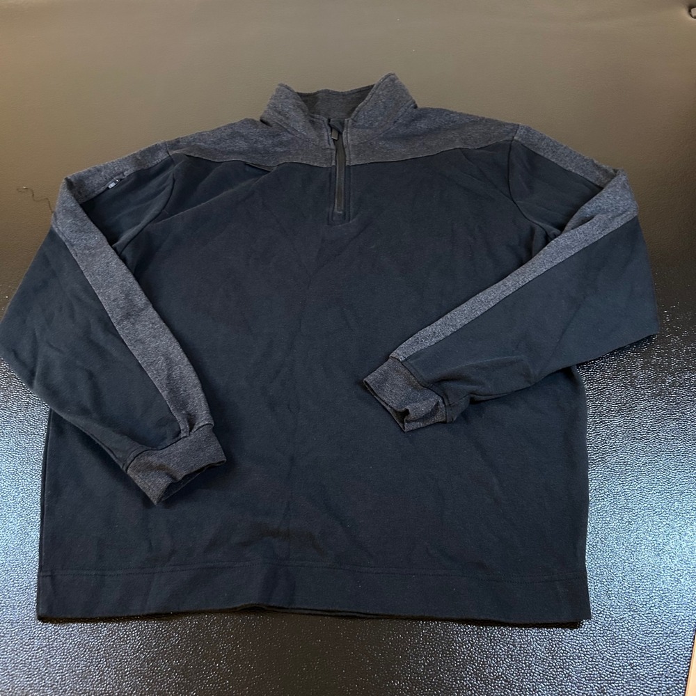 Bauer Pullover Quarter Zip Long Sleeve Sweatshirt Black Gray‎ Mens Extra Large